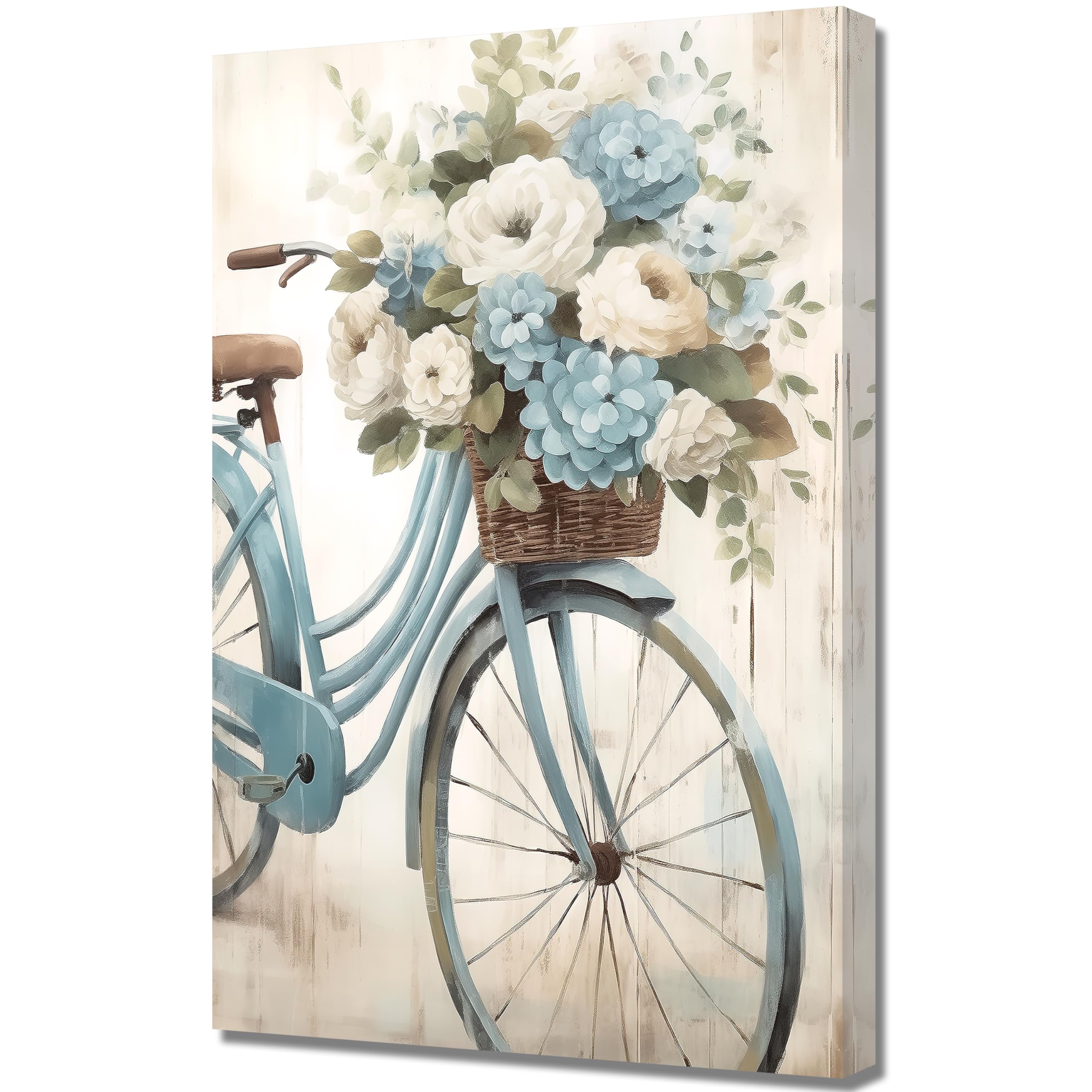 Amazon.co.jp: QIXIANG 自転車 花 キャンバス ウォールアート 抽象的な